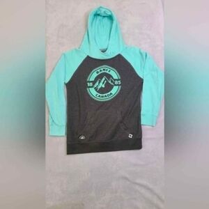 Banff Canada Hoodie – Canadian Collective – Mint/Gray – Size M – Cozy Pullover